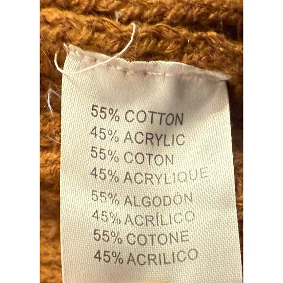 Miracle Womens Full Sleeve Criss Cross Cable Knit Sweater- Mocha Size S/M - Picture 7 of 10